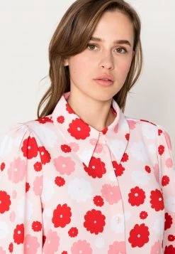 Monki Damen Hemdbluse - Pink/red -Monki Verkäufe 2022 8023f5c4d2a344469f87df425a1be030