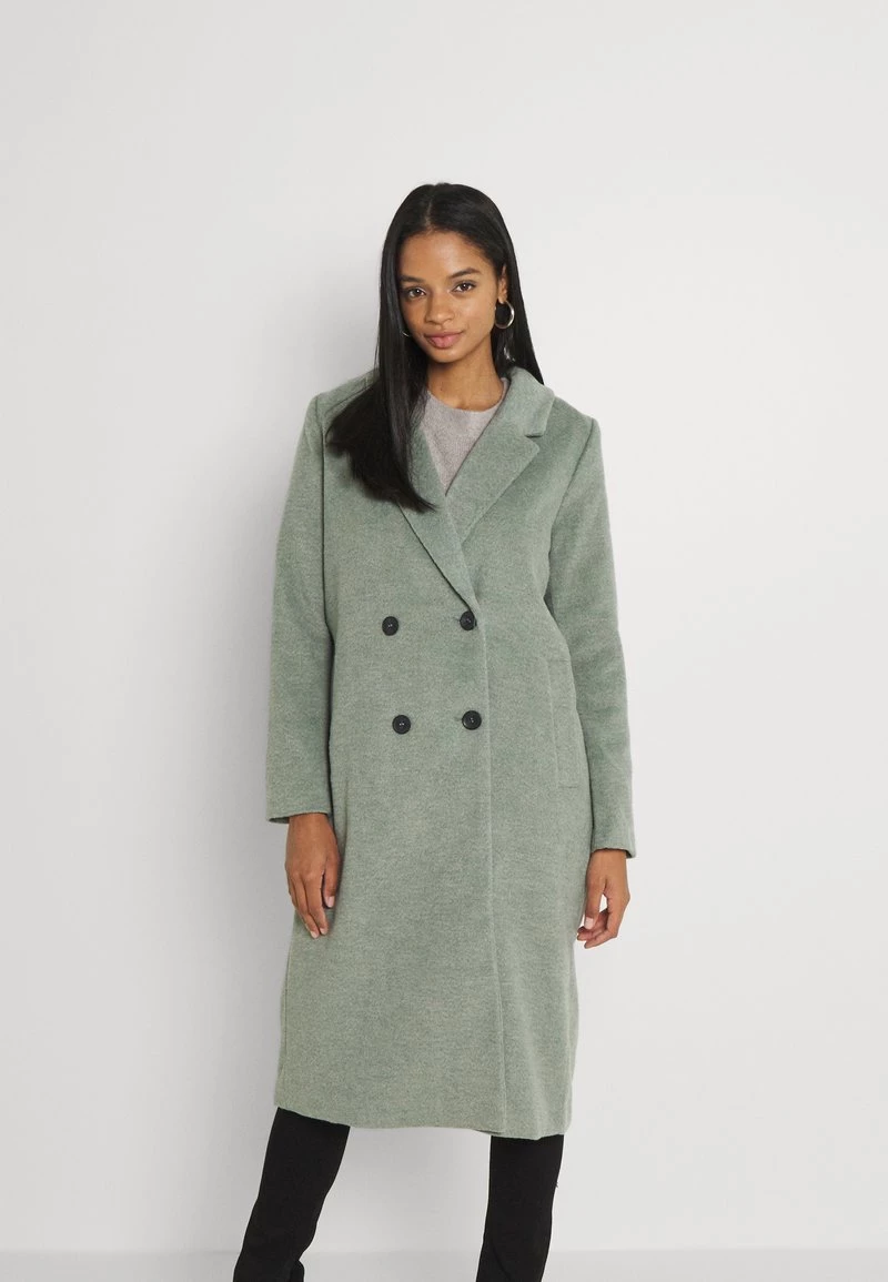 Monki Damen Klassischer Mantel - Khaki Green Dusty Light 1 Monki Damen Klassischer Mantel - Khaki Green Dusty Light