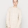 Monki Damen Strickpullover - White Dusty Light