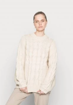 Monki Damen Strickpullover - White Dusty Light