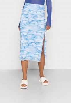 Monki Damen Bleistiftrock - Blue Light