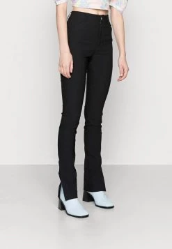 Monki Damen Stoffhose - Black Dark