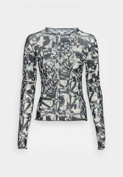 Monki Damen Langarmshirt - Blue Dark/ettoregraphic -Monki Verkäufe 2022 882d1d444a9a41f08b6a54183368a24b