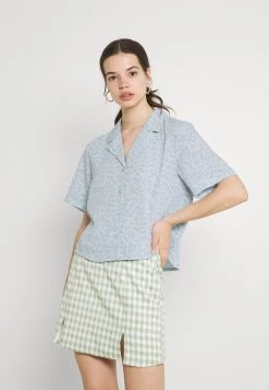 Monki Damen Bluse - Blue Dusty Light