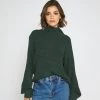 Monki Damen Strickpullover - Green Dark