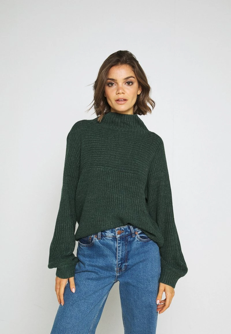 Monki Damen Strickpullover - Green Dark 1 Monki Damen Strickpullover - Green Dark