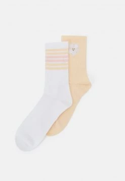 Monki Damen LUCY & KRISTIN SOCK 2 PACK - Socken - Orange Dusty Light Happy.flower