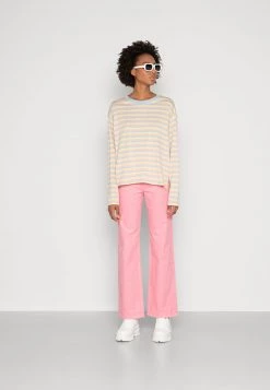 Monki Damen Langarmshirt - Yellow Light/smoothie