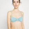Monki Damen Bikini-Top - Turquoise Dusty Light