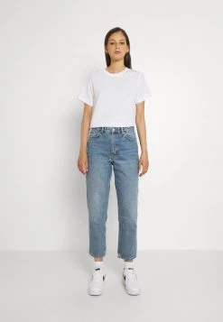 Monki Damen TAIKI - Jeans Straight Leg - Mid Blue