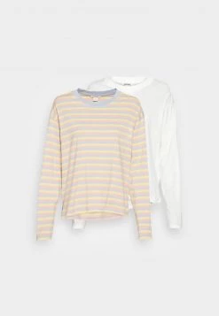 Monki Damen Langarmshirt - Yellow Light/smoothie -Monki Verkäufe 2022 8d0debf3e8b8486eb87f301cba38ef61