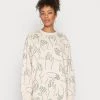 Monki Damen Sweatshirt - Beige Dusty Light