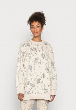 Monki Damen Sweatshirt - Beige Dusty Light