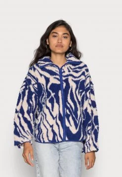 Monki Damen Fleecejacke - Rave Blue