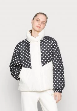 Monki Bomberjacke - Beige Hearts | Damen