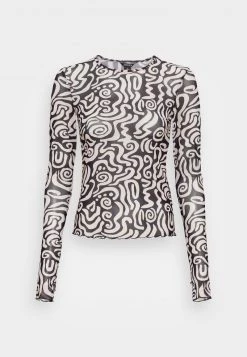 Monki Damen Langarmshirt - Black/beige -Monki Verkäufe 2022 92e85c0e28d84ceb9e5cd7d5df3eb572