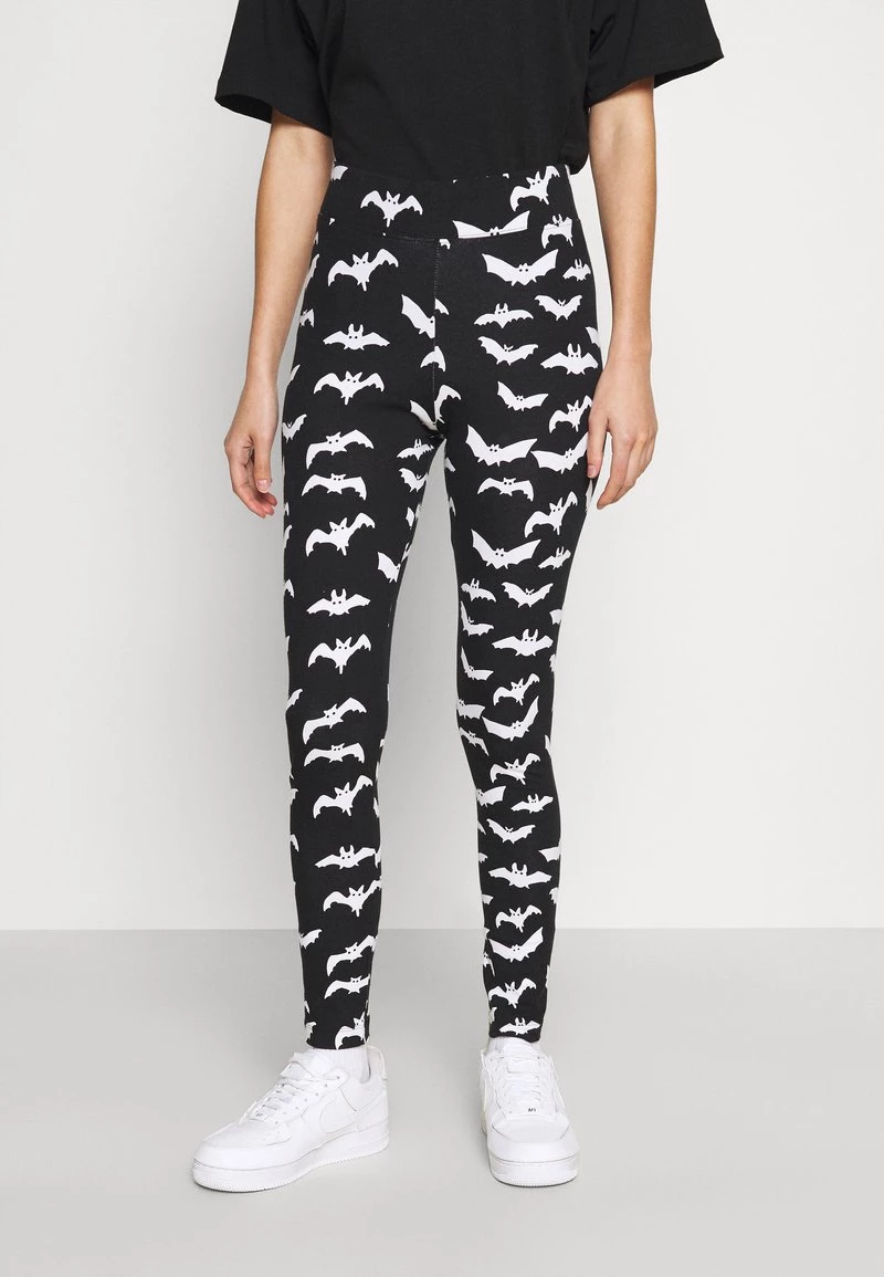 Monki Damen Leggings - Hosen - Black/white 1 Monki Damen Leggings - Hosen - Black/white
