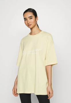 Monki Damen T-Shirt Print - Yellow Light