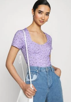 Monki Damen T-Shirt Print - Purple -Monki Verkäufe 2022 9976bcc701304a1aa3f72f2825dabff1