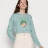 Monki Damen Sweatshirt - Turquiose