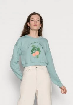 Monki Damen Sweatshirt - Turquiose