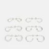 Monki Damen KAJSA EARRINGS 6 PACK - Ohrringe - Silver-coloured