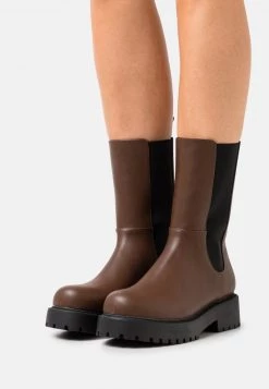 Monki Damen Plateaustiefel - Brown Dark