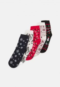 Monki Damen X-MAS 5 PACK - Socken - Red Medium