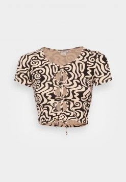Monki Damen T-Shirt Print - Beige Dusty Light/black -Monki Verkäufe 2022 9c054e4fc2a4483e80d619f3d215e82e