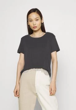 Monki Damen T-Shirt Basic - Black