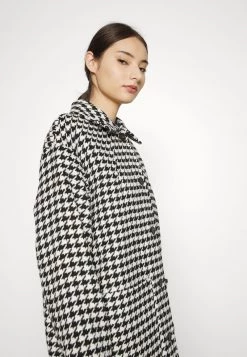 Monki Damen Klassischer Mantel - Black/white -Monki Verkäufe 2022 9dbe13255c64443bace8bc5933e7e039