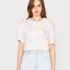 Monki Damen T-Shirt Print - White Light/pastel