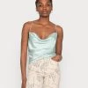Monki Damen Top - Turquoise Bright
