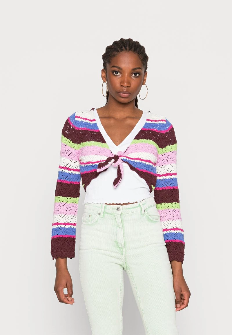 Monki Damen Strickjacke - Colorful Stripe 1 Monki Damen Strickjacke - Colorful Stripe