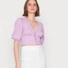 Monki Damen Bluse - Lilac Purple Light