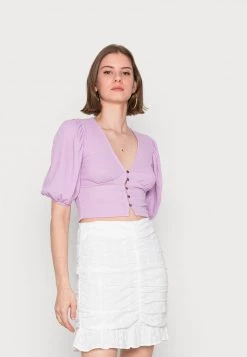 Monki Damen Bluse - Lilac Purple Light