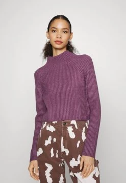 Monki Damen Strickpullover - Lilac Purple Medium Dusty