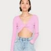 Monki Damen Strickpullover - Pink Light