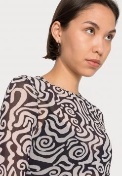 Monki Damen Langarmshirt - Black/beige -Monki Verkäufe 2022 a200123caa8f4dd0b183ef4281cf6d0a