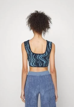 Monki Top - Partywood Blue | Damen -Monki Verkäufe 2022 a2db56dba3854086aa3136618a855bc9