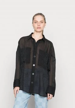 Monki Damen Hemdbluse - Black