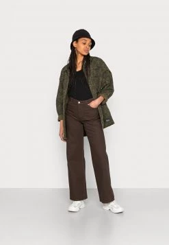 Monki Damen 2 PACK - T-Shirt Basic - Black Dark/brown Medium Dusty