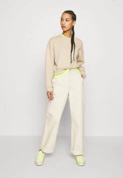 Monki Damen Sweatshirt - Beige -Monki Verkäufe 2022 a62a6142276f4be39e7ac3c4ff878385