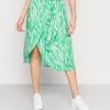 Monki Damen Wickelrock - Greenblue