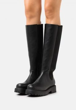 Monki Damen Plateaustiefel - Black Dark