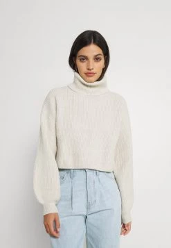 Monki Damen Strickpullover - Oat Melange