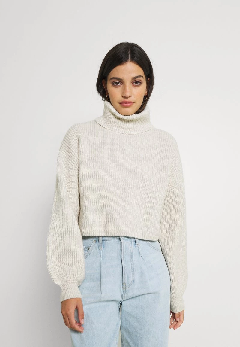 Monki Damen Strickpullover - Oat Melange 1 Monki Damen Strickpullover - Oat Melange