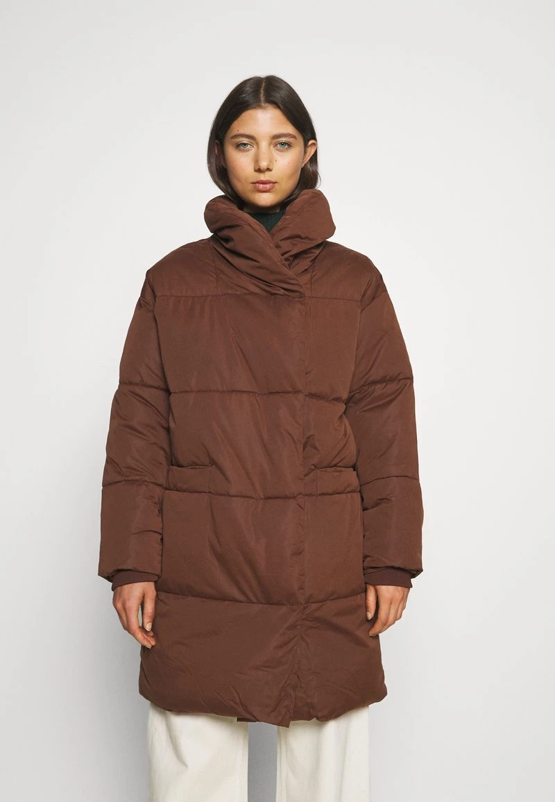 Monki Damen Wintermantel - Dark Unique Brown 1 Monki Damen Wintermantel - Dark Unique Brown