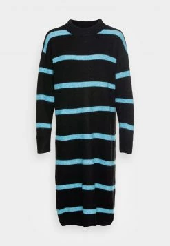 Monki Damen Strickkleid - Turquoise Light Stripe -Monki Verkäufe 2022 ab74b4e859e44d62a5b5d99af0f26745