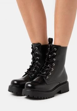 Monki Damen Plateaustiefelette - Black